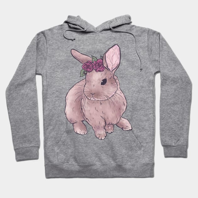 Bunny with Flowers Hoodie by Jewelia